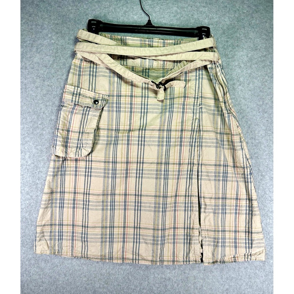Stain*Y2K Jaded London Plaid A-Line Skirt Women XS Knee Length Cotton Pocket Zip